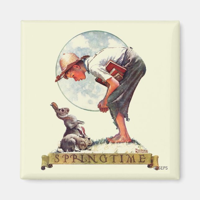 Imã Springtime, garoto de 1935 com coelho (Frente)