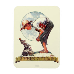 Ímã Springtime, garoto de 1935 com coelho