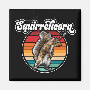 Imã Squirrelicorn - engraçado, esquilo vintage unicorn