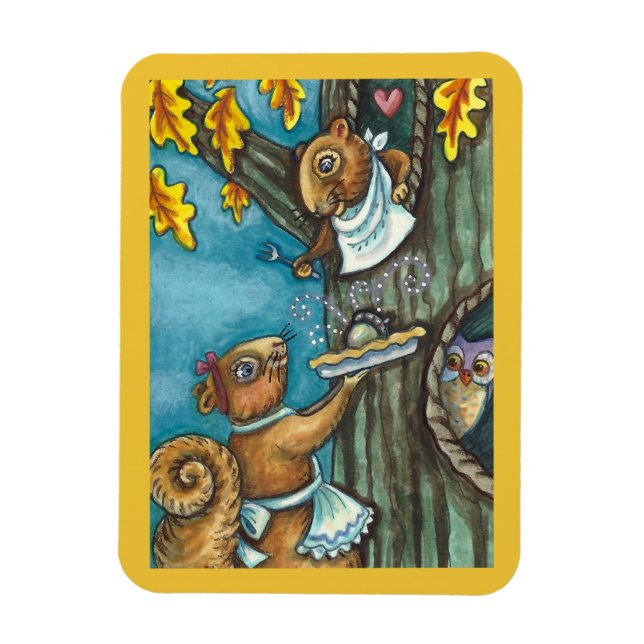 ÍMÃ SQUIRRELS E OBRIGAÇÃO DE OWL, PIA DE HOMEMADE (Vertical)