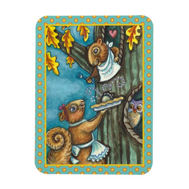 ÍMÃ SQUIRRELS E OBRIGAÇÃO DE OWL, PIA DE HOMEMADE (Vertical)
