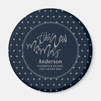 Imã Sr. e Sra. Marinho de Casamento Blue Silver Hearts