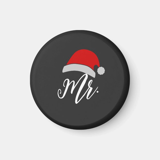 Imã Sr. e Sra. Santa Hat Design Magnet, Sr. e Sra. (Frente)