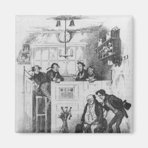 Imã Sr. Pickwick e Sam no escritório do advogado