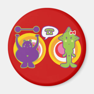 Imã Sr. Roxo & personagem de desenho animado da