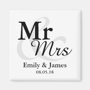 Imã Sr. Simple Elegant Typography Wedding Favor