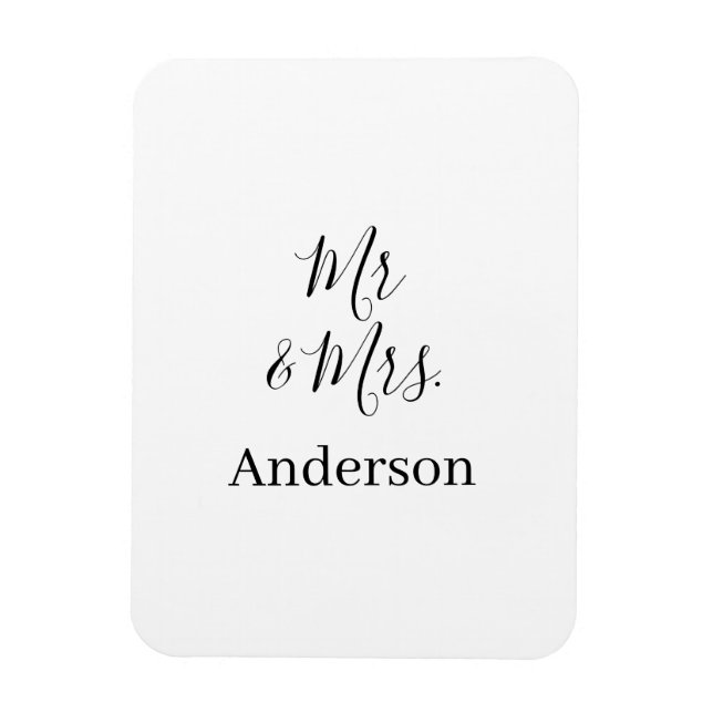 Ímã Sr. & Sra. adicionar nome da família data ano casa (Vertical)