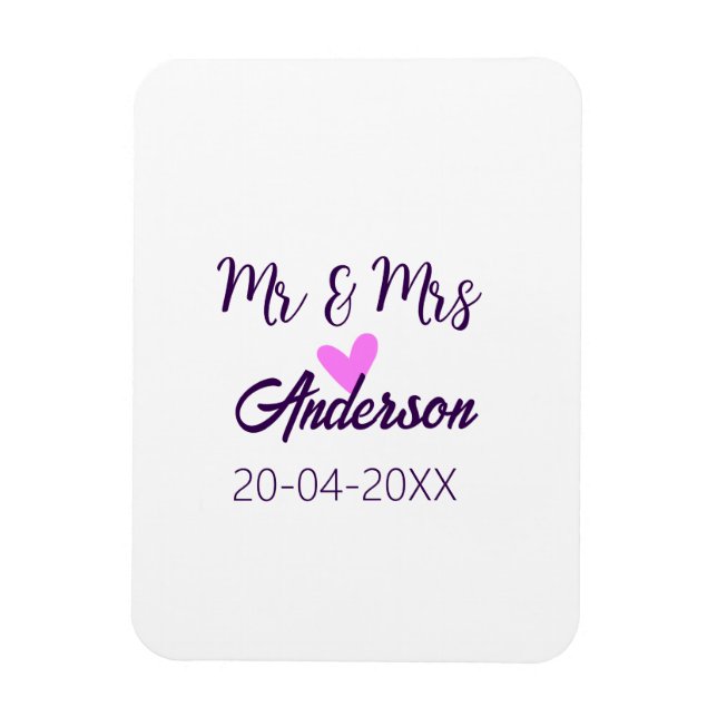 Ímã Sr. & Sra. adicionar nome da família data ano casa (Vertical)