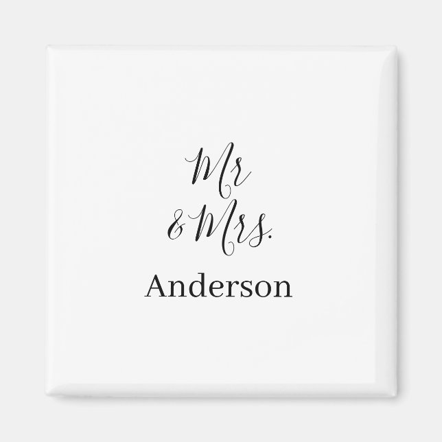 Imã Sr & Sra adicionar sobrenome data ano lembrancinha (Frente)