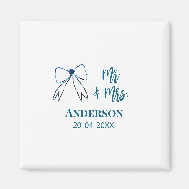 Imã Sr. & Sra. adicione nome data casamento favor arco (Frente)