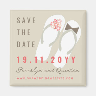 Imã Sr & Sra Flip Flops Casamento na Praia Salve a Dat