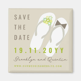 Imã Sr & Sra Flip Flops Casamento na Praia Salve a Dat