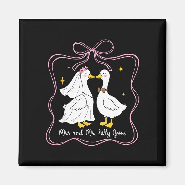Imã Sra e sr ganso bobo festa de casamento engraçado  (Frente)