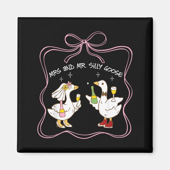 Imã Sra E Sr Silly Goose Festa De Casamento Engraçado  (Frente)