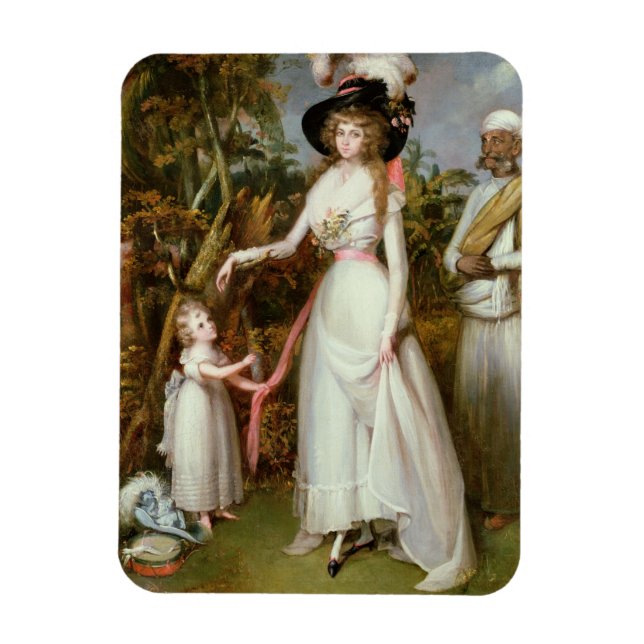 Ímã Sra. Graham de Kinross, sua filha e um Jamadar, (Vertical)