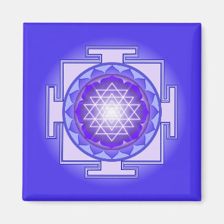 Imã Sri yantra Mandala Roxo e Magneta Azul