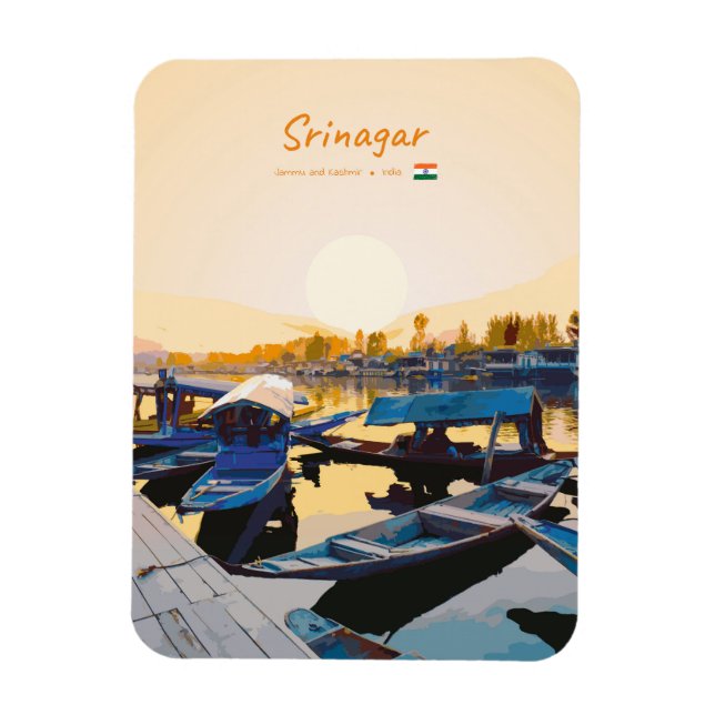 Ímã Srinagar, Índia - Barcos Shikara do Lago Dal Arred (Vertical)