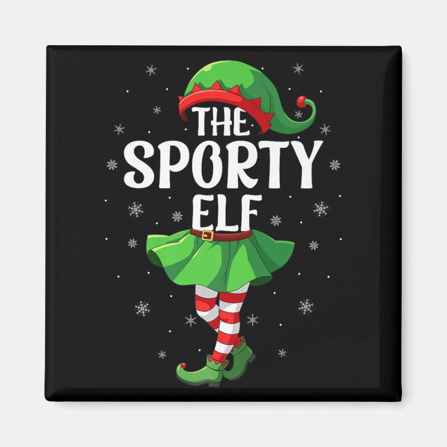 Imã Srty Elf Christmas Girls Women Elf Squad Xmas Fami (Frente)