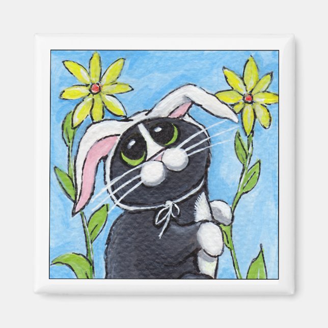 Imã Ssh. Estou caçando coelhos! - Magnet Gato (Frente)