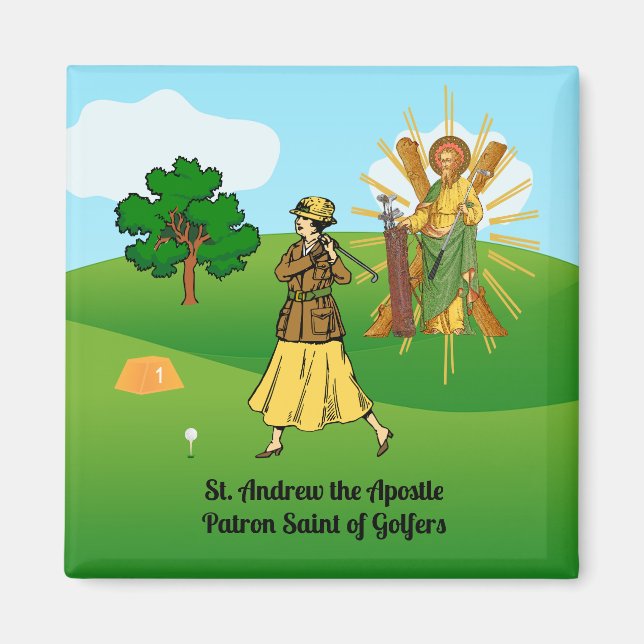 Imã St. Andrew e Golfista Feminina Sofisticada (Frente)