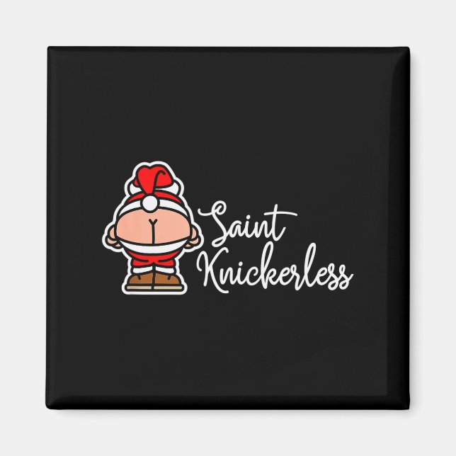 Imã St. Knickerless Funny Mooning Santa Claus Christma (Frente)