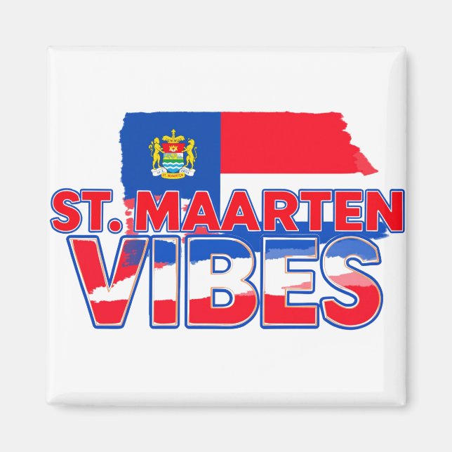 Imã St. Maarten vibes Caribbean flag magnet (Frente)