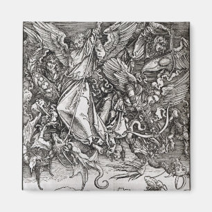 Imã St Michael e o dragão, de um latino