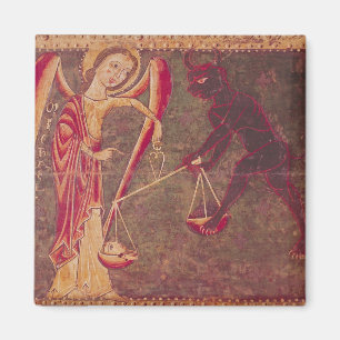 Imã St Michael que pesa almas, de um altarpiece