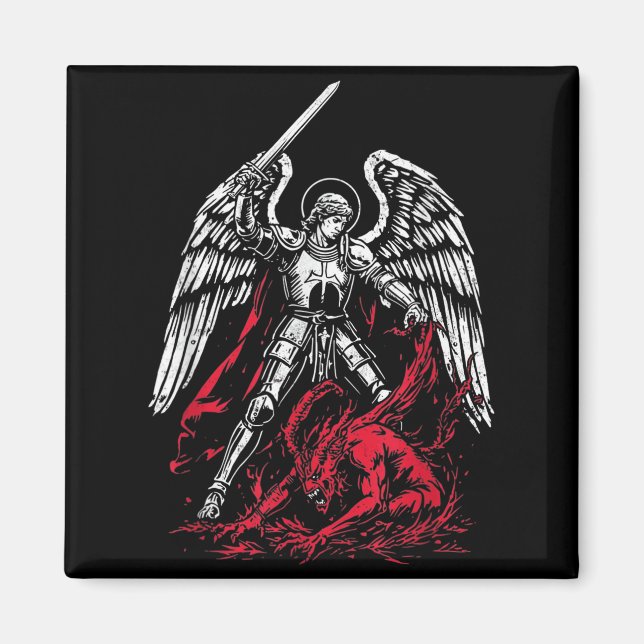 Imã St Michael The Archangel Defeats Satan Catholic  (Frente)