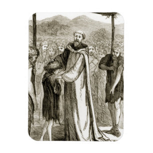 Ímã St. O Columba abençoa um menino selvagem, 'do Th