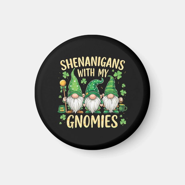 Imã St Patrick’s Day Lucky Shamrock Gnome  (Frente)