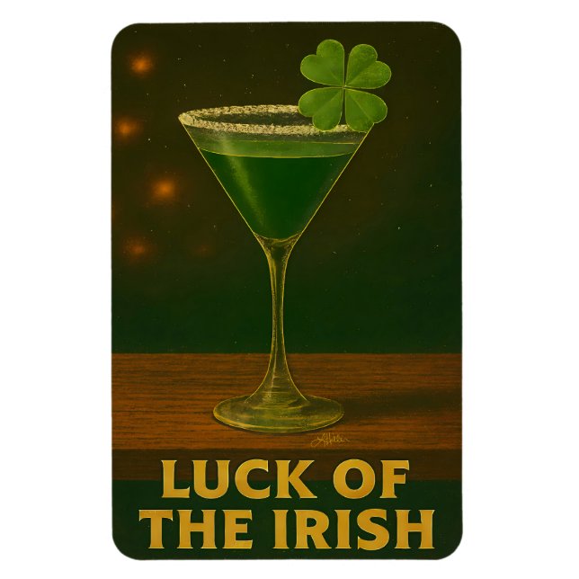 Ímã St. Patrick's Day Luck Of The Irish Clover Martini (Vertical)