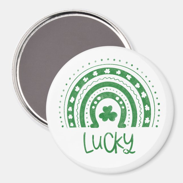 Imã St.Patricks Day Lucky Green Magnet (Front/Back)