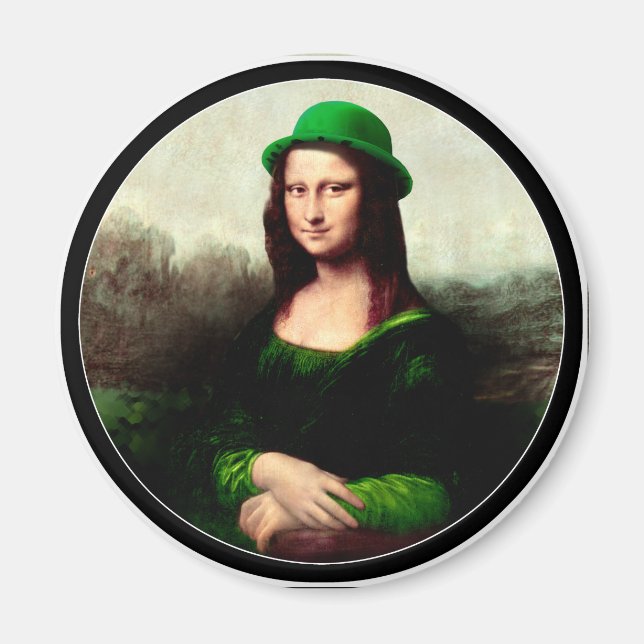 Imã St. Patrick's Day Mona Lisa (Frente)