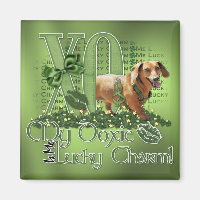 Imã St Patricks - Me Lucky Charm - Dachshund - Abby (Frente)