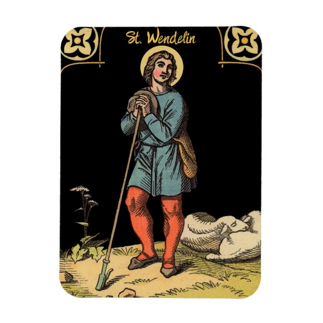 Ímã St. Wendelin Pastoreando Ovelhas (Vertical)