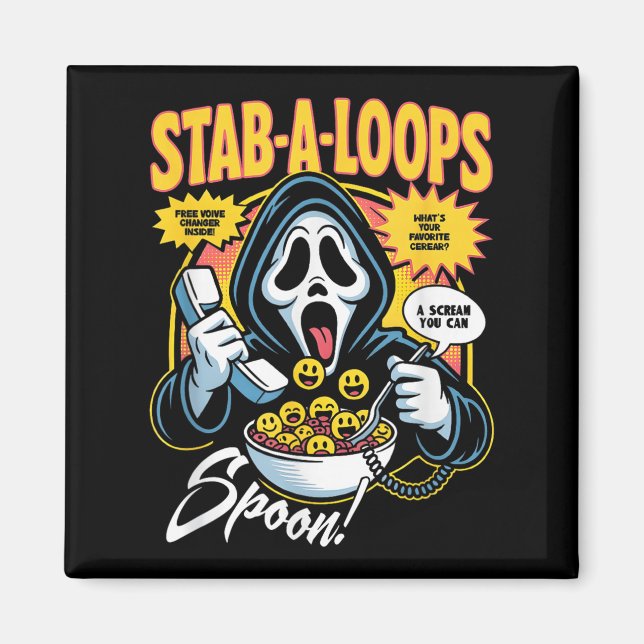 Imã Stab-a-loops Horror Cereal Box Halloween (Frente)