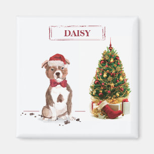 Imã Staffordshire Bull Terrier Cachorro Natal Divertid