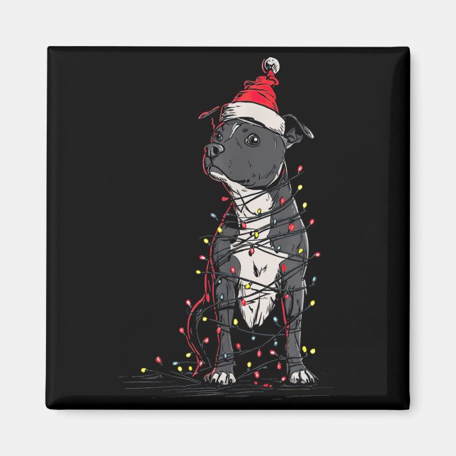 Imã Staffordshire Bull Terrier Christmas Graphics Dog  (Frente)