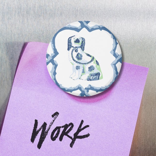 Imã Staffordshire Dog Opt 1 in Slate and Green Magnet (Criador carregado)