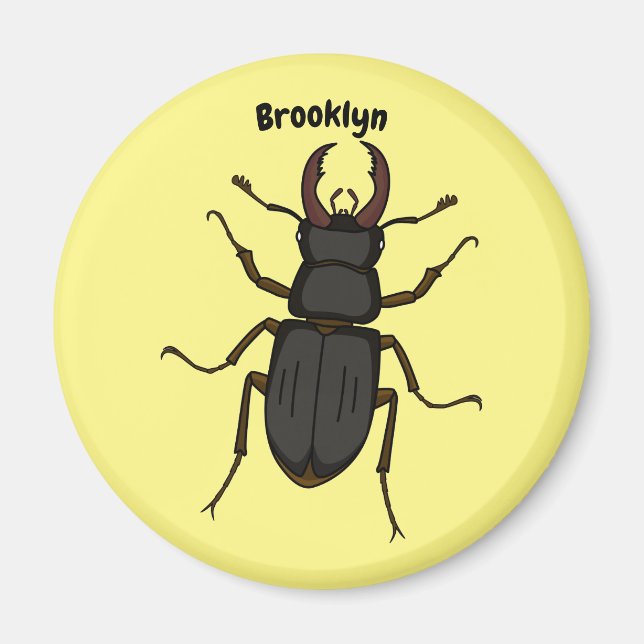 Imã Stag beetle insect illustration (Frente)