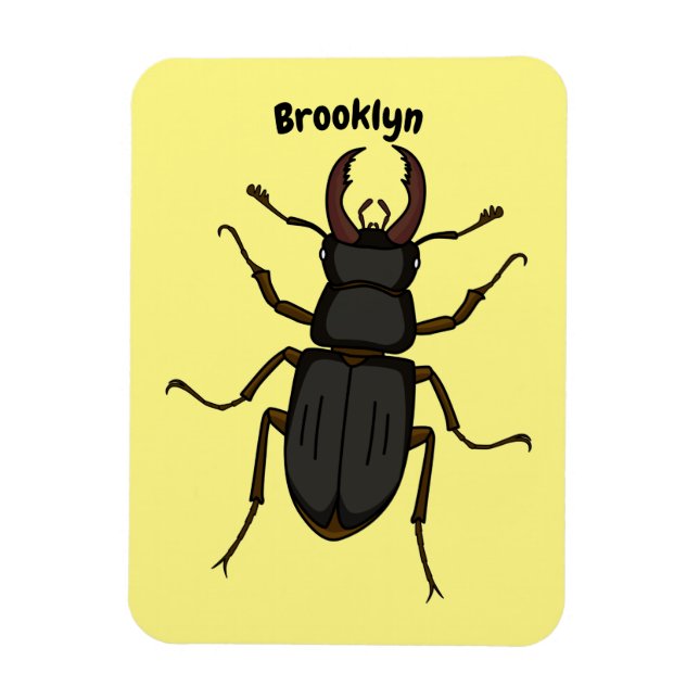 Ímã Stag beetle insect illustration (Vertical)