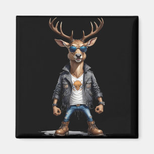 Imã Stag Biker Rebelde Coleção Estilo Legal de Jaqueta
