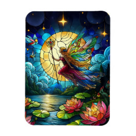 Ímã Stained Glass Moonlight Flight Fairy 