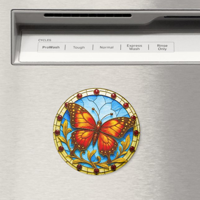 Imã Stained glass window butterfly (In Situ (Dishwasher))