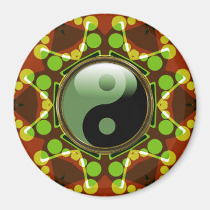 Imã Star Bubbles New Age Green Yin Yang Magnet