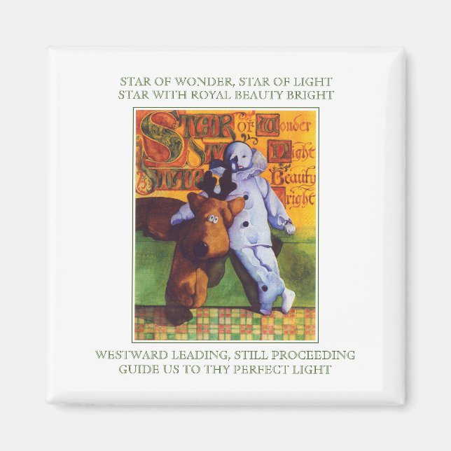 Imã STAR DE Magneta Quadrada MAIS MARAVILHOSA + letras (Frente)