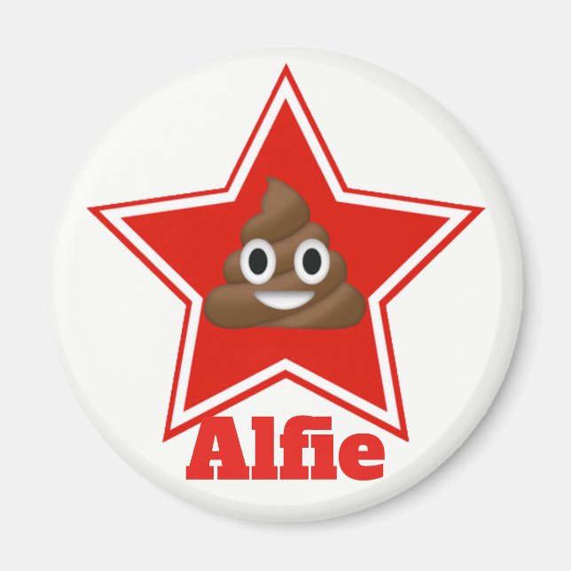 Imã Star Emoji Poo Personalizado (Frente)