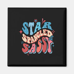 Imã Star Spangled e Sy Independence Day Groovy 4th O