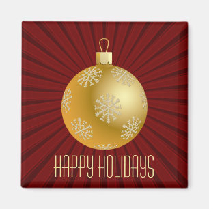 Imã Starburst Stripes Ornament Magnet, Vermelho e Dour